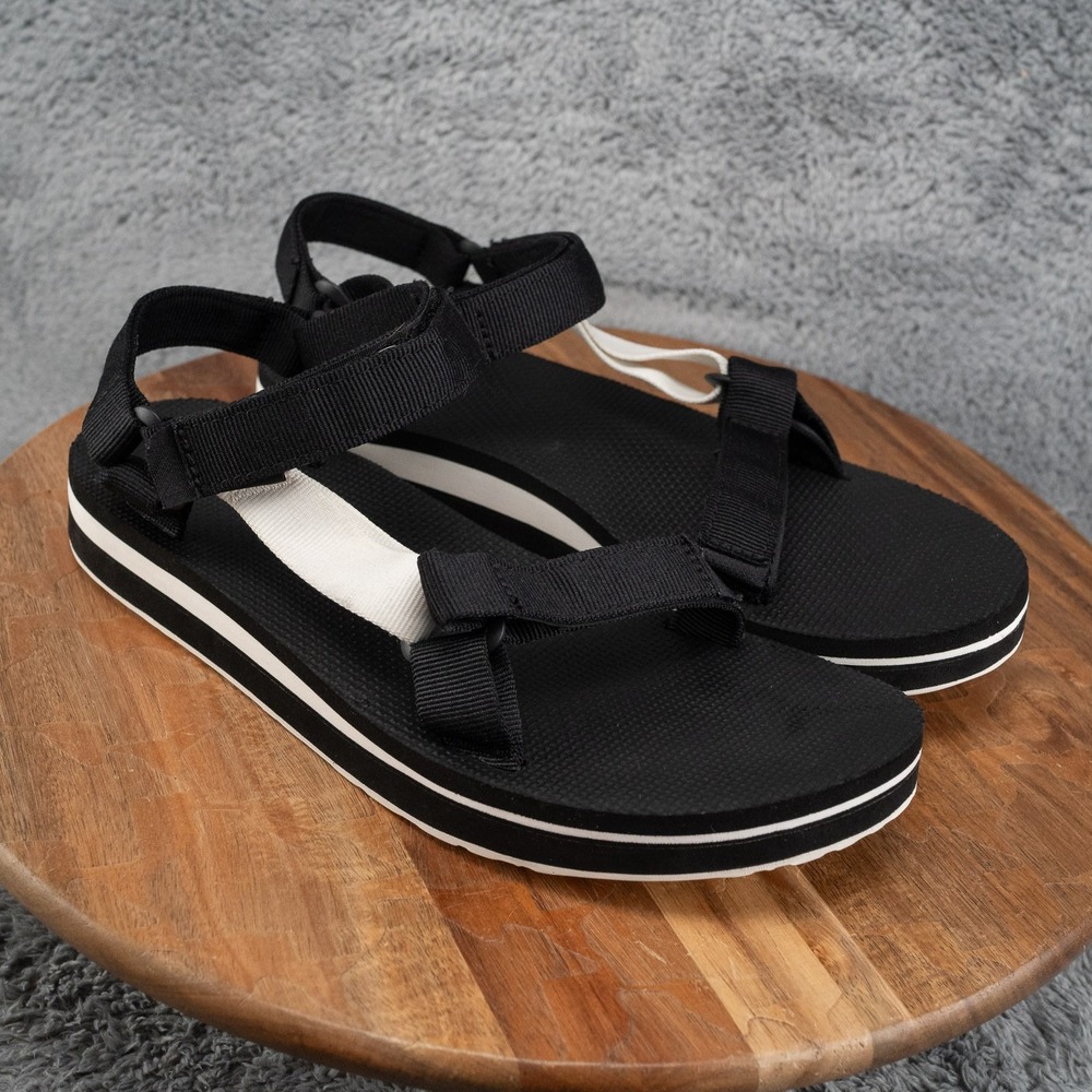 Teva Midform Universal Multi Strappy Black White Womens Sandals Size 11